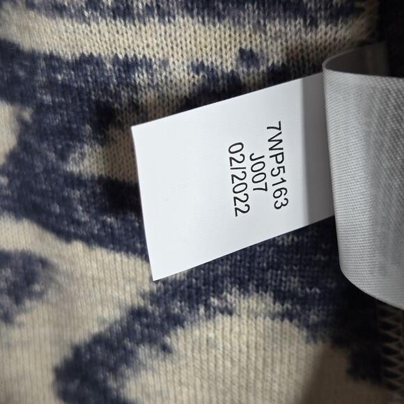 Lucky Brand Sweater Womens Small Navy Aztec Open Fringe Cardigan Boho Cozy Soft - Picture 11 of 11